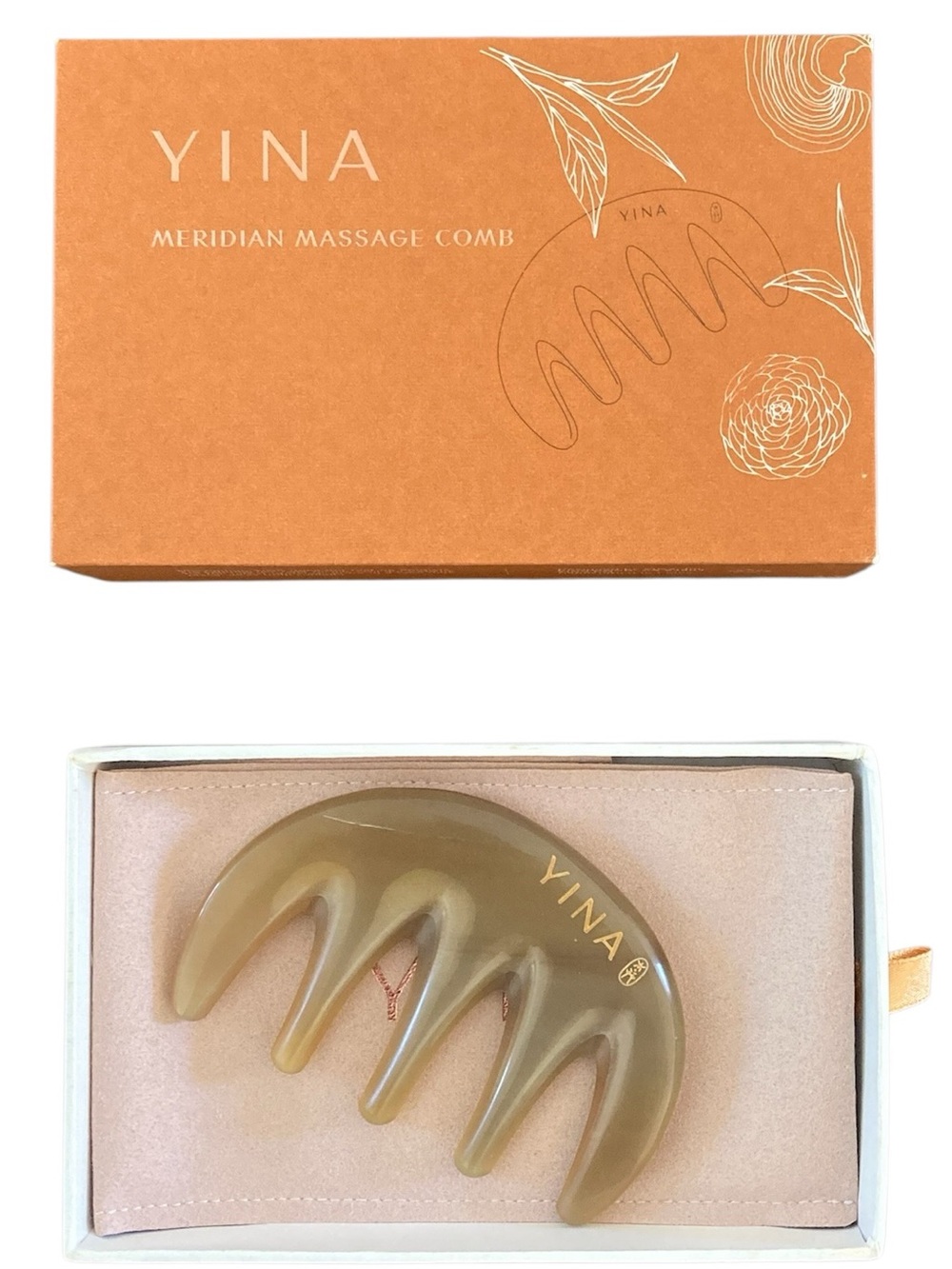 YINA Meridian Massage Comb NWT in Box Keratin Rich Water Buffalo horn